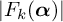 StartAbsoluteValue upper F Subscript k Baseline left parenthesis bold italic alpha right parenthesis EndAbsoluteValue