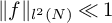 StartMetric f EndMetric Subscript l squared left parenthesis upper N right parenthesis Baseline much less than 1