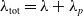 lamda Subscript normal t normal o normal t Baseline equals lamda plus lamda Subscript p
