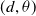 left parenthesis d comma theta right parenthesis