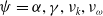 psi equals alpha comma gamma comma nu Subscript k Baseline comma nu Subscript omega Baseline