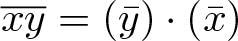 xy quotation dash equals left parenthesis y bar right parenthesis dot left parenthesis x bar right parenthesis