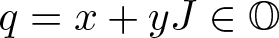 q equals x plus yJ element of upper O