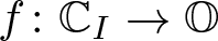 f colon double struck upper C upper I right arrow upper O