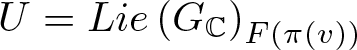 upper U equals Lie left parenthesis GC right parenthesis upper F left parenthesis pi left parenthesis v right parenthesis right parenthesis