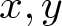 x comma y