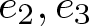 e 2 comma e 3