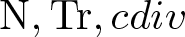 upper N comma trace comma cdiv