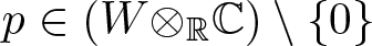 p element of left parenthesis upper W circled times RC right parenthesis backslash left brace 0 right brace