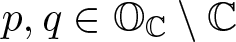 p comma q element of OC backslash upper C