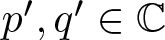 p prime comma q prime element of upper C
