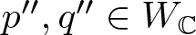 p prime prime comma q prime prime element of WC