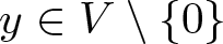 y element of upper V backslash left brace 0 right brace