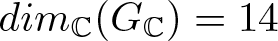 dimC left parenthesis GC right parenthesis equals 14