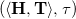 left parenthesis left angle bracket bold upper H comma bold upper T right angle bracket comma tau right parenthesis