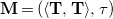 bold upper M equals left parenthesis left angle bracket bold upper T comma bold upper T right angle bracket comma tau right parenthesis