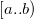 left bracket a period period b right parenthesis