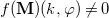 f left parenthesis bold upper M right parenthesis left parenthesis k comma phi right parenthesis not equals 0