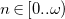 n element of left bracket 0 period period omega right parenthesis