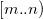 left bracket m period period n right parenthesis