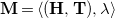 bold upper M equals left angle bracket left parenthesis bold upper H comma bold upper T right parenthesis comma lamda right angle bracket