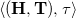 left angle bracket left parenthesis bold upper H comma bold upper T right parenthesis comma tau right angle bracket
