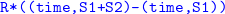 monospace upper R asterisk left parenthesis left parenthesis time comma upper S 1 plus upper S 2 right parenthesis hyphen left parenthesis time comma upper S 1 right parenthesis right parenthesis