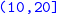 monospace left parenthesis 10 comma 20 right bracket