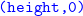monospace left parenthesis height comma 0 right parenthesis