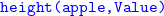 monospace height left parenthesis apple comma Value right parenthesis