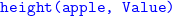 monospace height left parenthesis apple comma Value right parenthesis