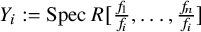 upper Y Subscript i Baseline colon equals upper S p e c upper R left bracket StartFraction f 1 Over f Subscript i Baseline EndFraction comma ellipsis comma StartFraction f Subscript n Baseline Over f Subscript i Baseline EndFraction right bracket