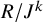 upper R divided by upper J Superscript k