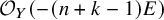 script upper O Subscript upper Y Baseline left parenthesis minus left parenthesis n plus k minus 1 right parenthesis upper E right parenthesis