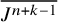 upper J Superscript n plus k minus 1 Baseline overbar