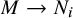 upper M right arrow upper N Subscript i