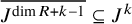 upper J Superscript dimension upper R plus k minus 1 Baseline overbar subset of or equal to upper J Superscript k