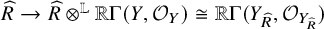 ModifyingAbove upper R With caret right arrow ModifyingAbove upper R With caret circled times Superscript double struck upper L Baseline double struck upper R normal upper Gamma left parenthesis upper Y comma script upper O Subscript upper Y Baseline right parenthesis approximately equals double struck upper R normal upper Gamma left parenthesis upper Y Subscript ModifyingAbove upper R With caret Baseline comma script upper O Subscript upper Y Sub Subscript ModifyingAbove upper R With caret Subscript Baseline right parenthesis