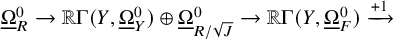 normal upper Omega underbar Subscript upper R Superscript 0 Baseline right arrow double struck upper R normal upper Gamma left parenthesis upper Y comma normal upper Omega underbar Subscript upper Y Superscript 0 Baseline right parenthesis circled plus normal upper Omega underbar Subscript upper R divided by StartRoot upper J EndRoot Superscript 0 Baseline right arrow double struck upper R normal upper Gamma left parenthesis upper Y comma normal upper Omega underbar Subscript upper F Superscript 0 Baseline right parenthesis right arrow Overscript plus 1 Endscripts