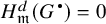 Mathematical equation H sub m super d (G bullet) equals 0