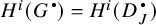 H super i (G dot) equals H super i (D sub J dot)