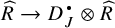 R hat maps to D sub J dot tensor product R hat