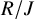 upper R divided by upper J