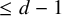 less than or equals d minus 1