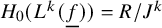 upper H 0 left parenthesis upper L Superscript k Baseline left parenthesis f underbar right parenthesis right parenthesis equals upper R divided by upper J Superscript k