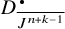 Mathematical fraction with D dot in the numerator all over J sub n plus k minus 1 in the denominator.
