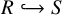 upper R right arrow with hook upper S