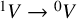 Superscript 1 Baseline upper V right arrow Superscript 0 Baseline upper V