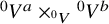 Superscript 0 Baseline upper V Superscript a times Sub Superscript 0 Subscript upper V Superscript 0 Baseline upper V Superscript b
