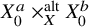 upper X 0 Superscript a Baseline times Subscript upper X Superscript alt Baseline upper X 0 Superscript b